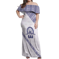 Tonga Queen Salote College Off Shoulder Maxi Dress 100 Years Anniversary White Color