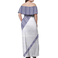 Tonga Queen Salote College Off Shoulder Maxi Dress 100 Years Anniversary White Color