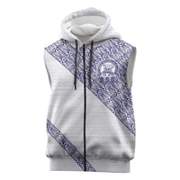 Tonga Queen Salote College Sleeveless Zip Hoodie 100 Years Anniversary White Color