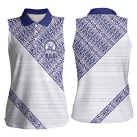 Tonga Queen Salote College Women Sleeveless Polo Shirt 100 Years Anniversary White Color