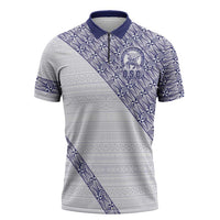 Tonga Queen Salote College Zipper Polo Shirt 100 Years Anniversary White Color