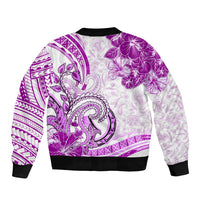 Polynesia Paisley Sleeve Zip Bomber Jacket Mix Pink Polynesian Pattern LT05 - Polynesian Pride