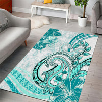 Polynesia Paisley Area Rug Mix Teal Polynesian Pattern