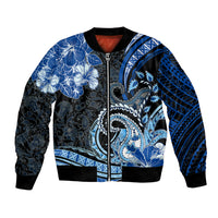 Polynesia Paisley Bomber Jacket Mix Blue Polynesian Pattern LT05 Unisex Blue - Polynesian Pride