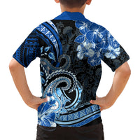 Polynesia Paisley Kid Hawaiian Shirt Mix Blue Polynesian Pattern LT05 - Polynesian Pride