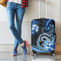 Polynesia Paisley Luggage Cover Mix Blue Polynesian Pattern