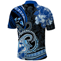 Polynesia Paisley Polo Shirt Mix Blue Polynesian Pattern LT05 - Polynesian Pride