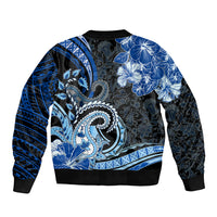 Polynesia Paisley Sleeve Zip Bomber Jacket Mix Blue Polynesian Pattern LT05 - Polynesian Pride
