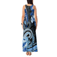 Polynesia Paisley Tank Maxi Dress Mix Blue Polynesian Pattern LT05 - Polynesian Pride