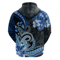 Polynesia Paisley Zip Hoodie Mix Blue Polynesian Pattern LT05 - Polynesian Pride