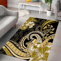 Polynesia Paisley Area Rug Mix Gold Polynesian Pattern