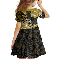 Polynesia Paisley Family Matching Off Shoulder Maxi Dress and Hawaiian Shirt Mix Gold Polynesian Pattern LT05 - Polynesian Pride