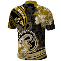 Polynesia Paisley Polo Shirt Mix Gold Polynesian Pattern LT05 - Polynesian Pride