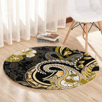 Polynesia Paisley Round Carpet Mix Gold Polynesian Pattern