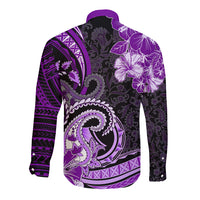 Polynesia Paisley Long Sleeve Button Shirt Mix Purple Polynesian Pattern LT05 - Polynesian Pride