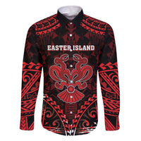 Personalised Easter Island Family Matching Off The Shoulder Long Sleeve Dress and Hawaiian Shirt Polynesian Pattern Emblem