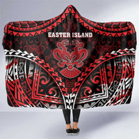 Easter Island Hooded Blanket Polynesian Pattern Emblem LT05 One Size Black - Polynesian Pride