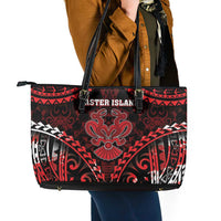 Easter Island Leather Tote Bag Polynesian Pattern Emblem LT05 - Polynesian Pride