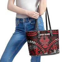 Easter Island Leather Tote Bag Polynesian Pattern Emblem LT05 - Polynesian Pride