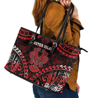 Easter Island Leather Tote Bag Polynesian Pattern Emblem LT05 - Polynesian Pride