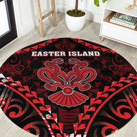 Easter Island Round Carpet Polynesian Pattern Emblem