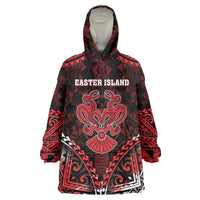 Personalised Easter Island Wearable Blanket Hoodie Polynesian Pattern Emblem
