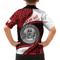 Easter Island Family Matching Off The Shoulder Long Sleeve Dress and Hawaiian Shirt Moai Statues Polynesian Style