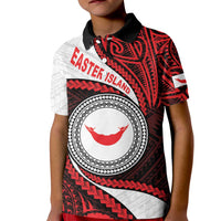 Easter Island Kid Polo Shirt Moai Statues Polynesian Style LT05 Kid Red - Polynesian Pride