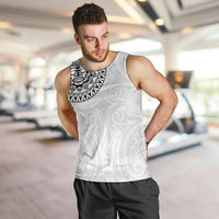 New Zealand Aotearoa Men Tank Top Maori Te Mata O Rongokako LT05 White - Polynesian Pride