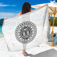 New Zealand Aotearoa Sarong Maori Te Mata O Rongokako LT05 One Size 44 x 66 inches White - Polynesian Pride