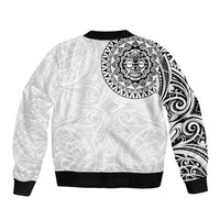 New Zealand Aotearoa Sleeve Zip Bomber Jacket Maori Te Mata O Rongokako LT05 - Polynesian Pride