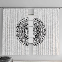 New Zealand Aotearoa Window Curtain Maori Te Mata O Rongokako LT05 With Hooks White - Polynesian Pride