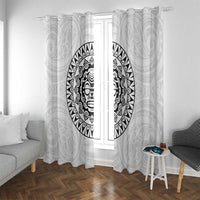 New Zealand Aotearoa Window Curtain Maori Te Mata O Rongokako LT05 With Grommets White - Polynesian Pride