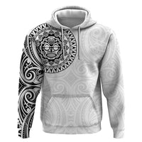 New Zealand Aotearoa Zip Hoodie Maori Te Mata O Rongokako LT05 Pullover Hoodie White - Polynesian Pride