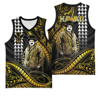 Hawaii Kuhio The Citizen Prince Basketball Jersey Gold Polynesian Tribal Tattoo LT05 - Polynesian Pride