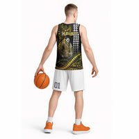 Hawaii Kuhio The Citizen Prince Basketball Jersey Gold Polynesian Tribal Tattoo LT05 - Polynesian Pride