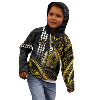 Hawaii Kuhio The Citizen Prince Kid Hoodie Gold Polynesian Tribal Tattoo LT05 - Polynesian Pride