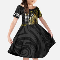 Hawaii Kuhio The Citizen Prince Kid Short Sleeve Dress Gold Polynesian Tribal Tattoo LT05 KID Gold - Polynesian Pride