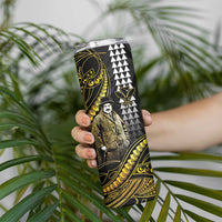 Hawaii Kuhio The Citizen Prince Skinny Tumbler Gold Polynesian Tribal Tattoo LT05 - Polynesian Pride