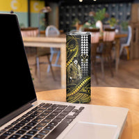 Hawaii Kuhio The Citizen Prince Skinny Tumbler Gold Polynesian Tribal Tattoo LT05 - Polynesian Pride