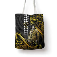 Hawaii Kuhio The Citizen Prince Tote Bag Gold Polynesian Tribal Tattoo