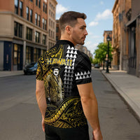 Hawaii Kuhio The Citizen Prince Zipper Polo Shirt Gold Polynesian Tribal Tattoo LT05 - Polynesian Pride