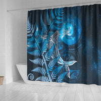 New Zealand Matariki Shower Curtain Maori Koru With Humpback Whale Blue