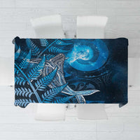 New Zealand Matariki Tablecloth Maori Koru With Humpback Whale Blue
