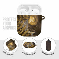 New Zealand Matariki AirPods Case Maori Koru With Humpback Whale Gold