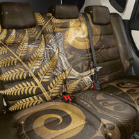 New Zealand Matariki Back Car Seat Cover Maori Koru With Humpback Whale Gold LT05 - Polynesian Pride