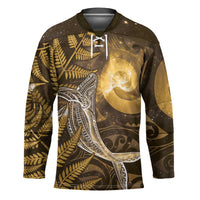 New Zealand Matariki Hockey Jersey Maori Koru With Humpback Whale Gold LT05 Unisex Gold - Polynesian Pride
