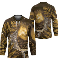 New Zealand Matariki Hockey Jersey Maori Koru With Humpback Whale Gold LT05 - Polynesian Pride