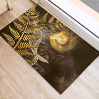 New Zealand Matariki Rubber Doormat Maori Koru With Humpback Whale Gold