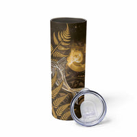 New Zealand Matariki Skinny Tumbler Maori Koru With Humpback Whale Gold LT05 - Polynesian Pride